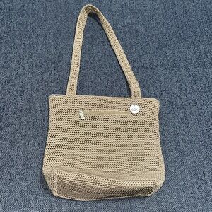 The Sak tan crochet purse